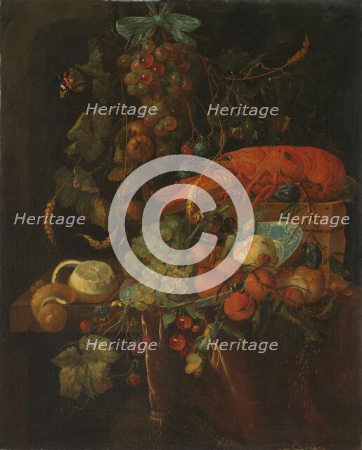 Still Life with Fruit and a Lobster, 1640-1700. Creator: Unknown.