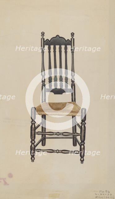 Banister Back Side Chair, 1938. Creator: Michael Riccitelli.
