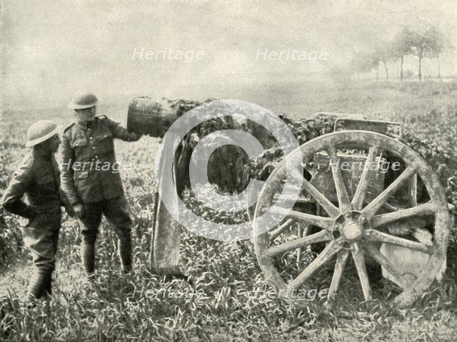 'British Dummy Gun in Field to Attract the Fire of the Germans', (1919). Creator: Unknown.