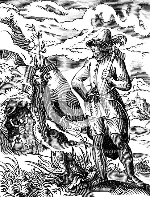 'The Miner', 16th century. Artist: Jost Amman