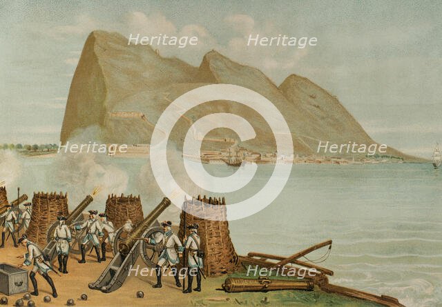 Unsuccessful siege of Gibraltar, 1704, (1891).  Creator: Unknown.