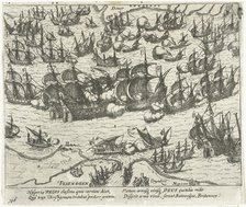 The sinking of the Spanish Armada in 1588, 1613-1615. Artist: Hogenberg, Frans (1535-1590)