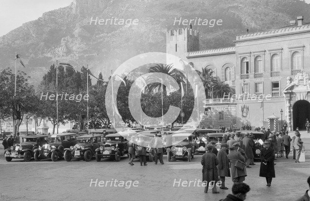 Cars at the Monte Carlo Rally, Monaco, 1929. Artist: Bill Brunell.