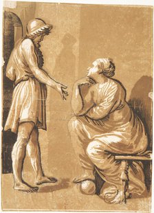 Raphael with his mistress, c1525. Creator: Ugo da Carpi (1480-1532).