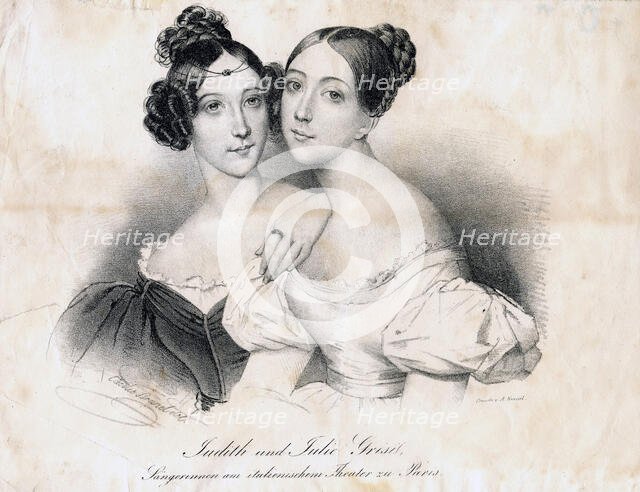 Giulia and Giuditta Grisi. Creator: Kneisel, August (1782-1855).