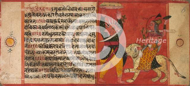 Devi Attacking a Demon, c. 1630. Creator: Unknown.