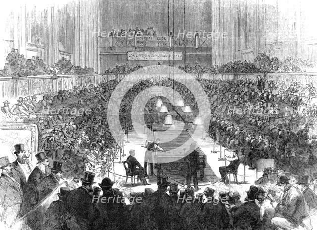 Billiard-match for the Championship, at St. James's Hall, 1870. Creator: Unknown.