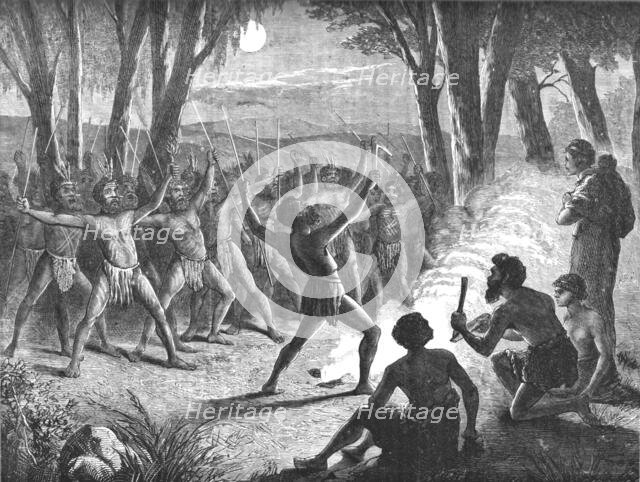 'Australian corobboree at Coollaminga; A ride across the frontier of Victoria', 1875. Creator: Philip A. Eagle.