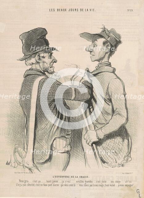 L'ouverture de la chasse, 19th century. Creator: Honore Daumier.