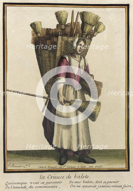 Recueil des modes de la cour de France, 'La Crieuse de Balets', after 1674. Creators: Jean-Baptiste Bonnart, Nicolas Bonnart.
