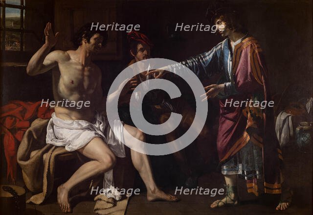 Joseph interpreting the dreams of the baker and the butler, 1615-1616. Creator: Guerrieri; Giovanni Francesco (1589-1657).