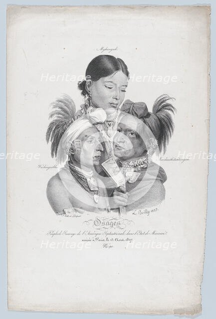 Osages: A Small Savage Tribe from North America, in the State of Missouri, 1827. Creator: Louis Leopold Boilly.