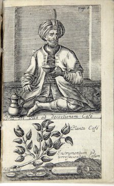 Illustration from "The good use of tea, coffee and chocolate for the preservation and cure..., 1687. Creator: Anonymous.