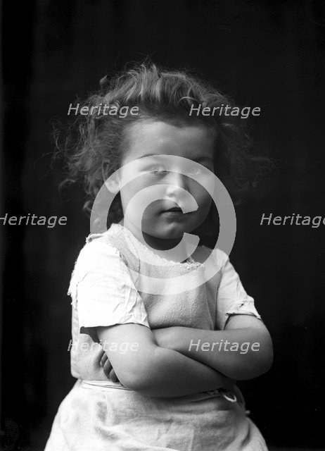 The photographer's little girl posing in his studio, Landskrona, Sweden, 1910. Artist: Unknown