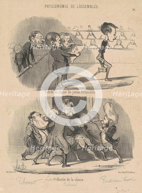 Entrée en classe du jeune Estancelin, 19th century. Creator: Honore Daumier.