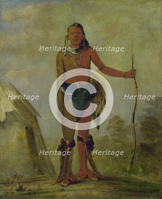 Aih-no-wa, The Fire, a Fox Medicine Man, 1835. Creator: George Catlin.