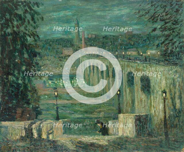 High Bridge at Night, New York City, c. 1910/1920. Creator: Ernest Lawson.