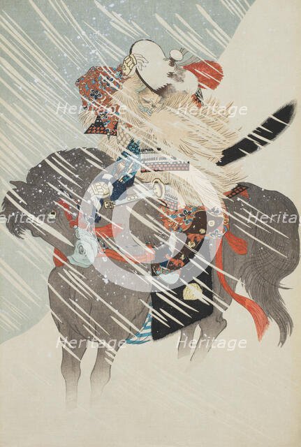 Scene from the Genpei Wars (image 3 of 3), 19th century. Creator: Chikanobu Yoshu.