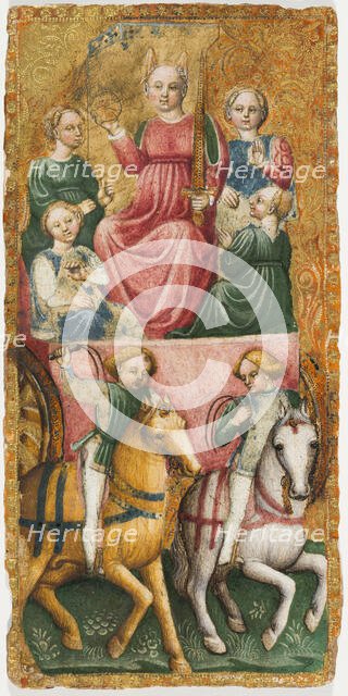 The Chariot Tarot Card, ca 1441. Creator: Maître du Chariot d?Issy (active 1440s).