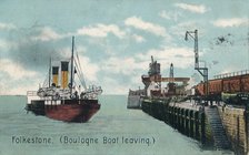 Folkestone (Boulogne Boat leaving), c1905. Artist: Unknown.