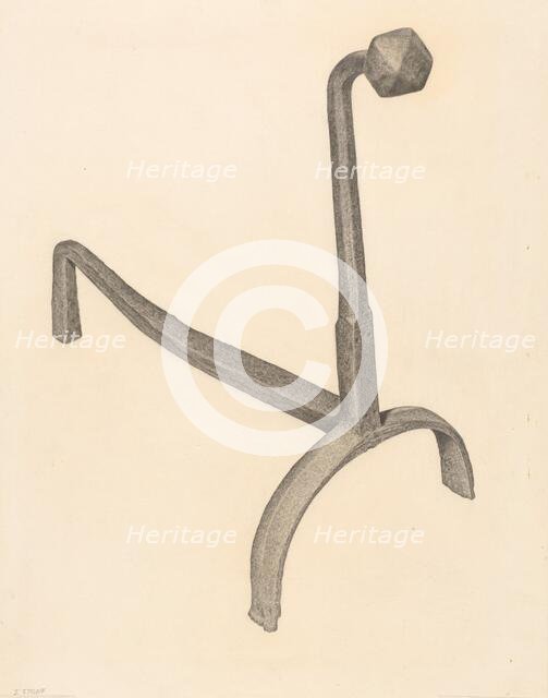 Andiron, c. 1938. Creator: Jack Staloff.