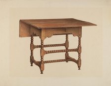 Drop-leaf Table, c. 1938. Creator: Isadore Goldberg.