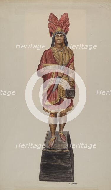 Cigar Store Indian, c. 1941. Creator: V. L. Vance.