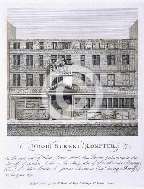 Wood Street,  Compter, pub. 1793. Creator: English School (17th Century).