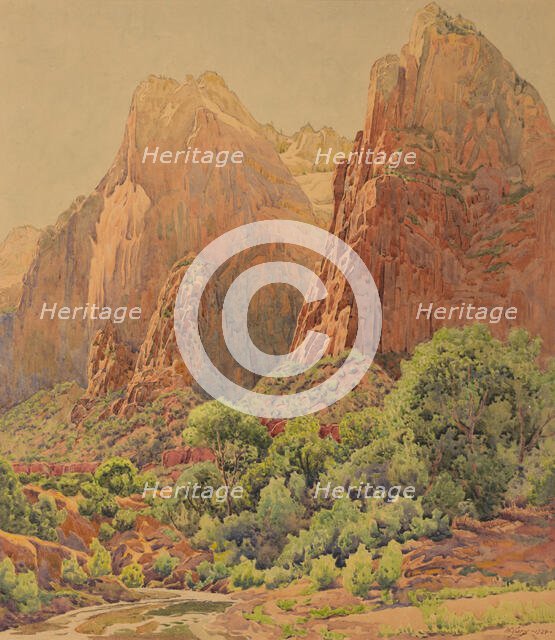 The Patriarchs, Zion National Park, 1924. Creator: Gunnar Widforss.