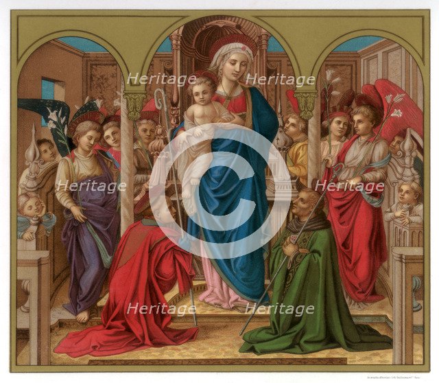 'Madonna and Child with St Fredianus and St Augustine', 1437-1438 (1870). Artist: Franz Kellerhoven