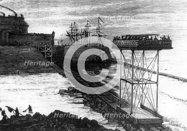 Rolling bridge, St Malo, Brittany, France, 1874. Artist: Unknown