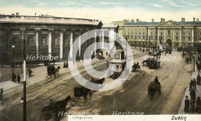 'College Green - Dublin', late 19th-early 20th century. Creator: Unknown.