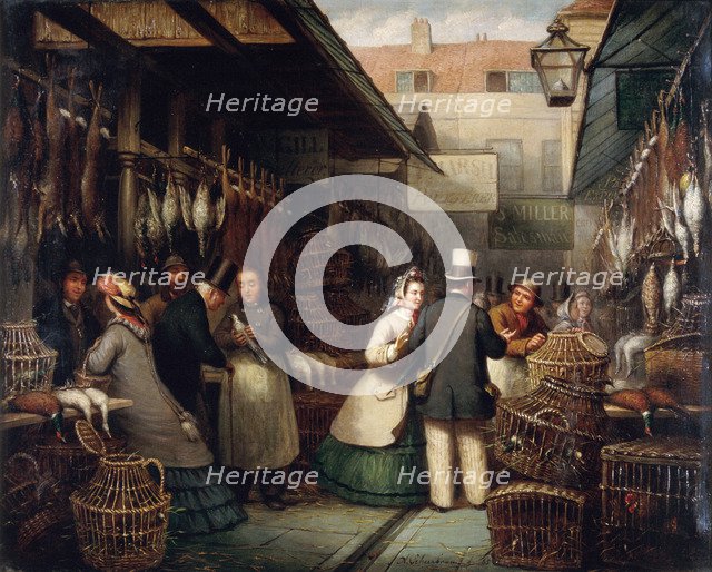 Leadenhall Market, London, 1865.  Artist: Andries Scheerboom