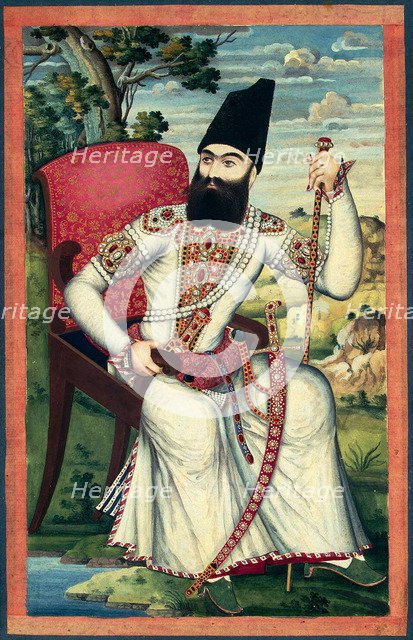 Portrait of Prince Abbas Mirza, ca 1820. Artist: Iranian master  