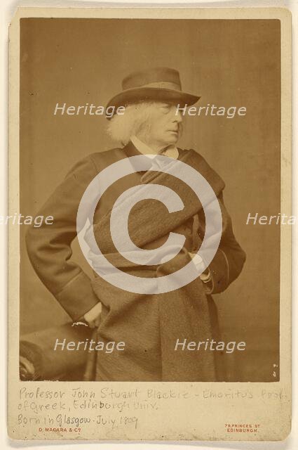 Professor John Stuart Blackie-Emeritus Prof. of Greek, Edinburgh Univ..., about 1870. Creator: D. Macara & Company.