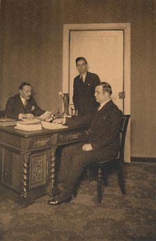 Office of the Secretary at the Cuban Embassy in Brussels, Belgium, 1927. Creator: Unknown.