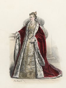 Grand Duchess of Venice, in the modern age, color engraving 1870.