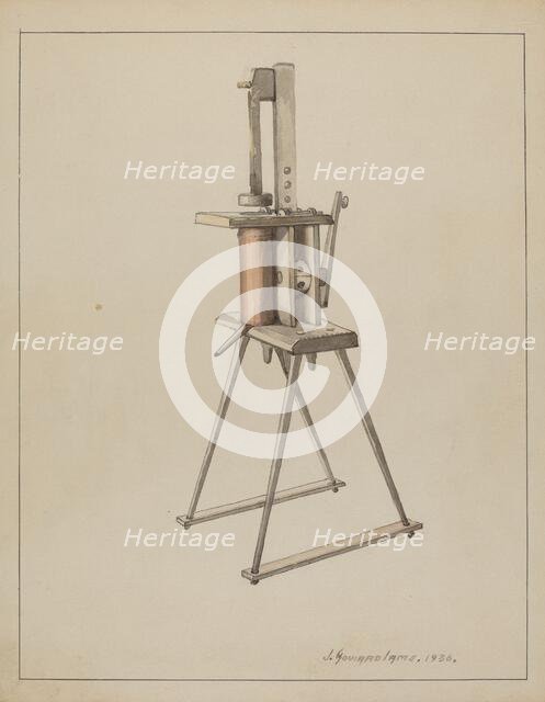 Sausage Stuffer, 1936. Creator: J. Howard Iams.