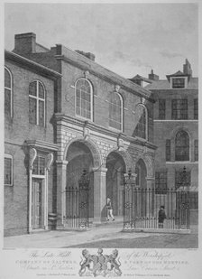Salters' Hall and part of the Salters' Hall Chapel for Protestant Dissenters, City of London, 1822. Artist: Thomas Dale