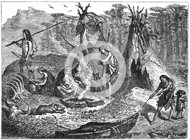 Shell Mound People, 4000-2000 BC (c1880). Artist: Unknown