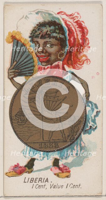 Liberia, 1 Cent, from the series Coins of All Nations (N72, variation 1) for Duke brand ci..., 1889. Creator: Unknown.