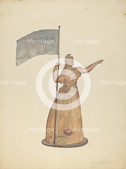 Weather Vane - "Goddess of Liberty", c. 1937. Creator: David Ramage.