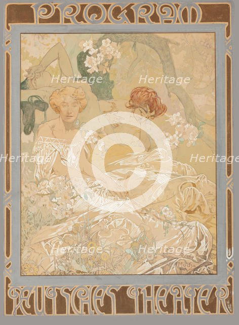 Deutsches Schauspielhaus. Theatre programme, 1908. Creator: Mucha, Alfons Marie (1860-1939).