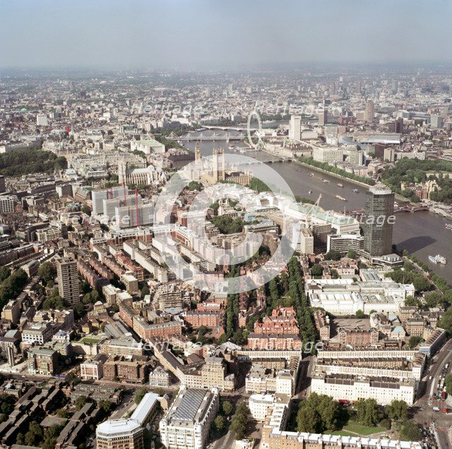 Aerial view of Westminster, London, 2002. Artist: EH/RCHME staff photographer