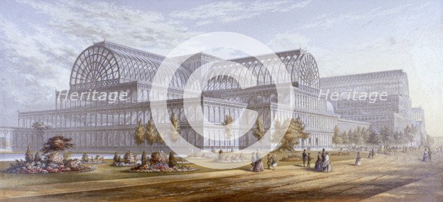 View of the Crystal Palace and its surrounding park, Sydenham, Bromley, London, 1854.  Artist: Anon