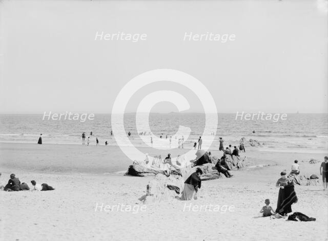 Beach in front of Sea Foam House, Old Orchard, Me., c1904. Creator: Unknown.