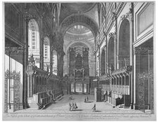 Interior view of St Paul's Cathedral, City of London, c1720.                                     Artist: Johannes Kip