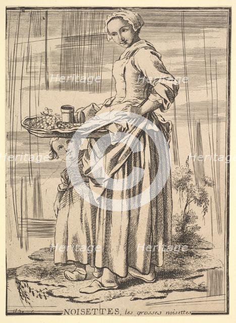 Reverse copy of Noisettes (Nutcrackers), from Les Cris de Paris (The Cries of Paris), 18th century. Creator: Jacques Philippe Le Bas.