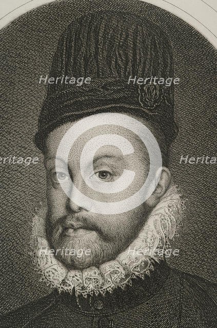 Philip II, (1527-1598), King of Spain (1556-1598), 1879. Detail. Creators: Magin Pujadas, Alphonse Charles Masson.