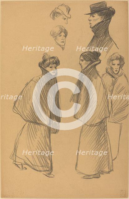 Figure Studies [recto], late 19th-early 20th century. Creator: Theophile Alexandre Steinlen.